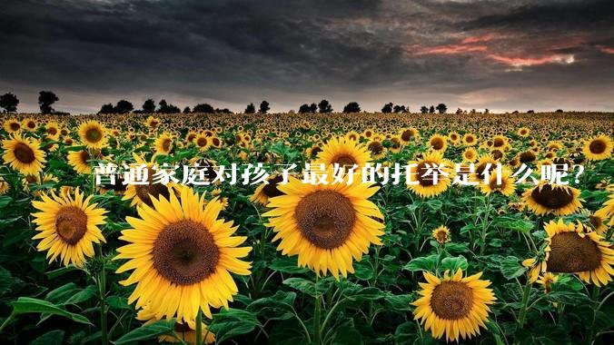 普通家庭对孩子最好的托举是什么呢？